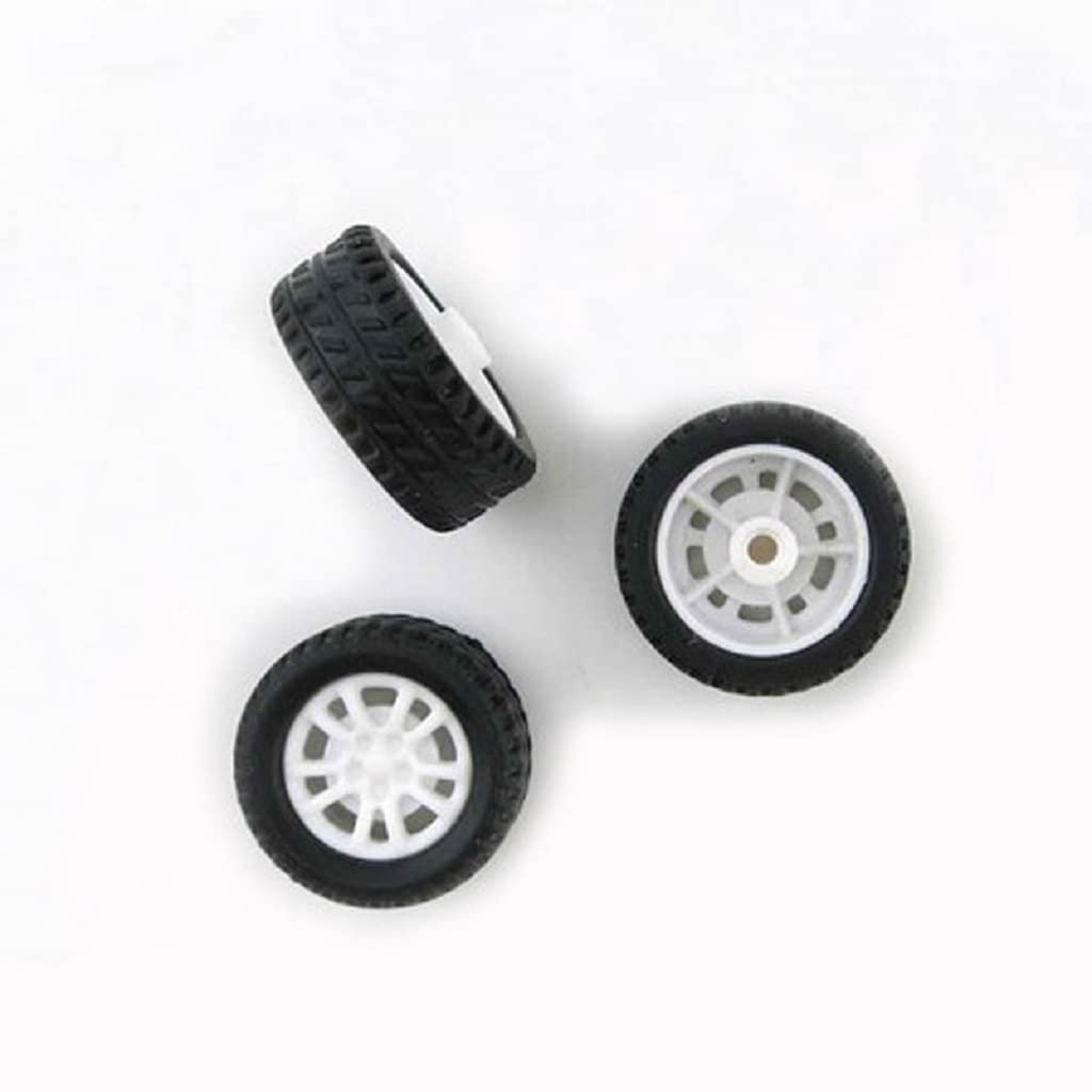 20mm Mini Rubber Tire Wheels with 2mm Steel Axles for DIY Robotics - Image 5