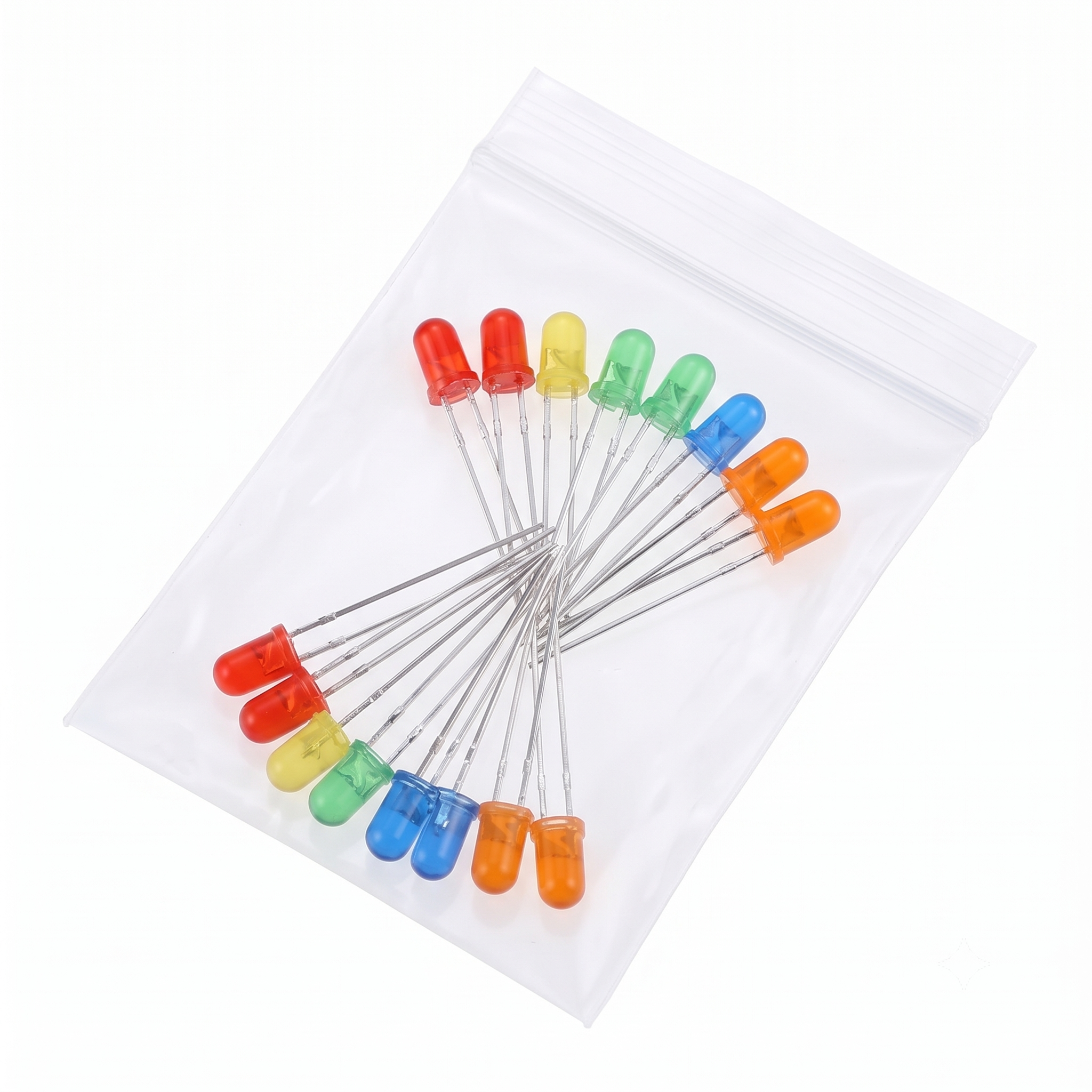 5-Color 3mm / 5mm Round LED Assortment – 10 Pcs